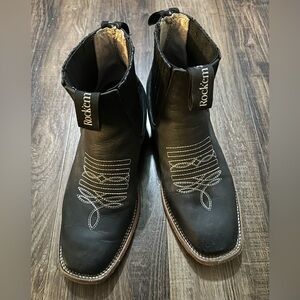 Rockems Texas Negro Nobuck leather Womens Western Ankle Boots size 24 1/4 or 7.5